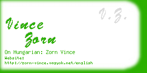 vince zorn business card